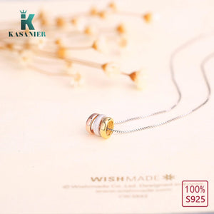 925 Silver 3-Ring Pendant Necklace Dad/Mom Gift