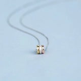 925 Silver 3-Ring Pendant Necklace Dad/Mom Gift
