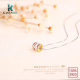 925 Silver 3-Ring Pendant Necklace Dad/Mom Gift