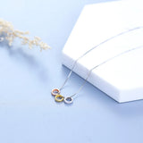925 Silver 3-Ring Pendant Necklace Dad/Mom Gift