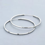 925 Silver Hoop Earrings for Women, 55mm Big Party Rock Jewelry