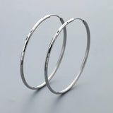 925 Silver Hoop Earrings for Women, 55mm Big Party Rock Jewelry