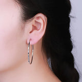 925 Silver Hoop Earrings for Women, 55mm Big Party Rock Jewelry