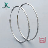 925 Silver Hoop Earrings for Women, 55mm Big Party Rock Jewelry