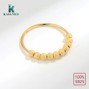 925 Silver Fidget Beads Ring Anti Stress Spiral Anxiety Jewelry