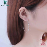 925 Silver Smooth Hoop Earrings For Women Wedding Jewelry