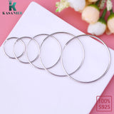 925 Silver Smooth Hoop Earrings For Women Wedding Jewelry