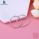 925 Silver Smooth Hoop Earrings For Women Wedding Jewelry