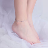 925 Sterling Silver Heart-shaped Chains Anklet for Women Leg Bracelet