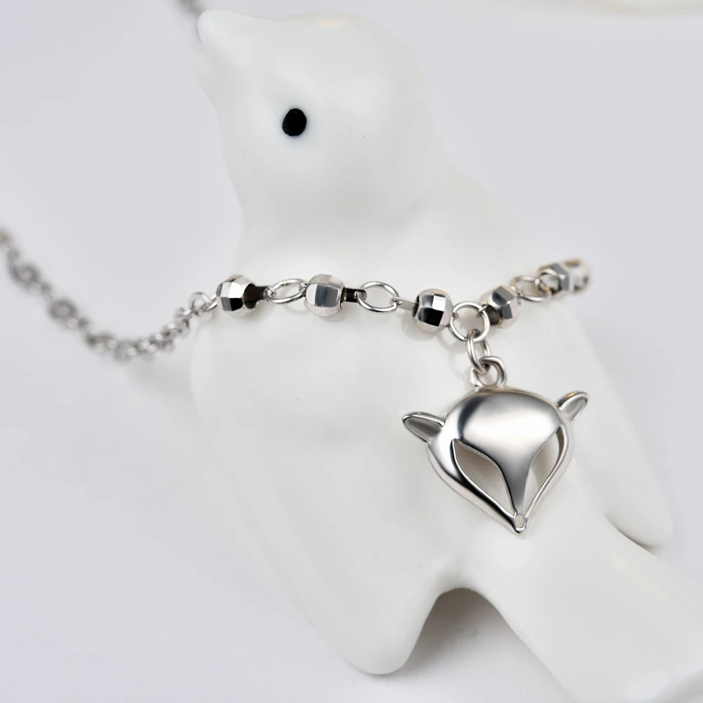 Bohemian 925 Silver Anklet Bracelet Vintage Fox Pendant Party Jewelry