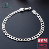 925 Silver Bracelet Men 5MM Link Chain Bangle