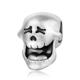 925 Silver Skull Face Emoticon Charms DIY Bracelet Bangle Halloween Bead