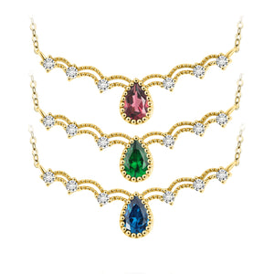 925 Silver Necklace with Garnet Pendant