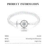 925 Silver Snowflake Moonstone Bracelet Love Women Bracelets