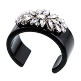 KAYMEN Resin Cuff Bracelet Crystal Flower Bangle