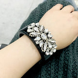KAYMEN Resin Cuff Bracelet Crystal Flower Bangle