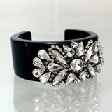 KAYMEN Resin Cuff Bracelet Crystal Flower Bangle