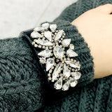 KAYMEN Resin Cuff Bracelet Crystal Flower Bangle