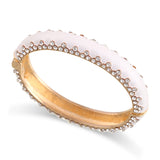 KAYMEN Enamel Rhinestone Cuff Bracelet Bangle