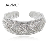 KAYMEN Rhinestone Open Cuff Bracelet for Women