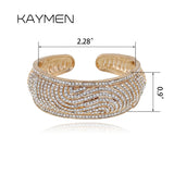 KAYMEN Rhinestone Open Cuff Bracelet for Women