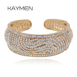 KAYMEN Rhinestone Open Cuff Bracelet for Women