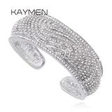 KAYMEN Rhinestone Open Cuff Bracelet for Women
