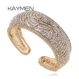 KAYMEN Rhinestone Open Cuff Bracelet for Women