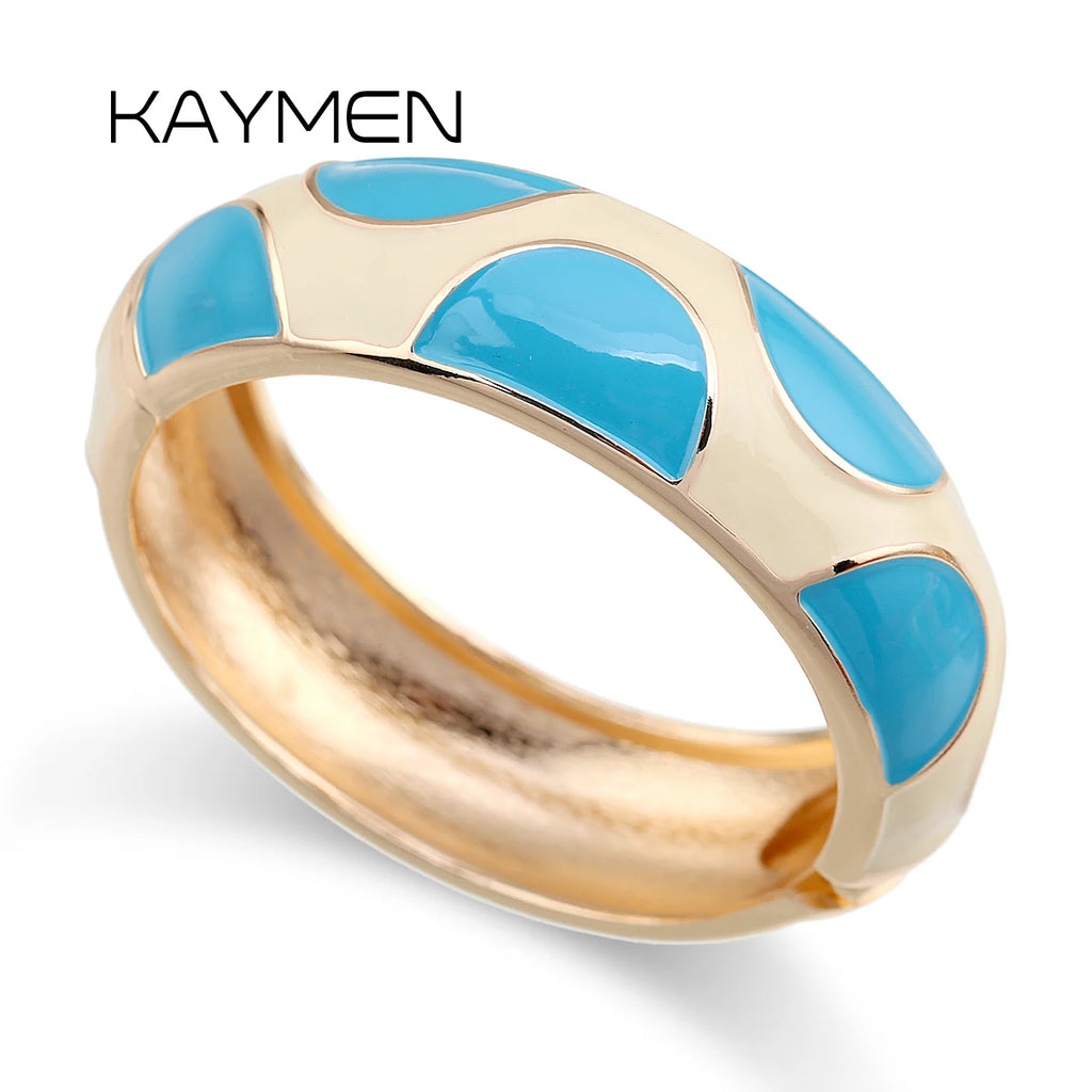 Colorful Enamel Bangle Cuff Bracelet for Party Wedding
