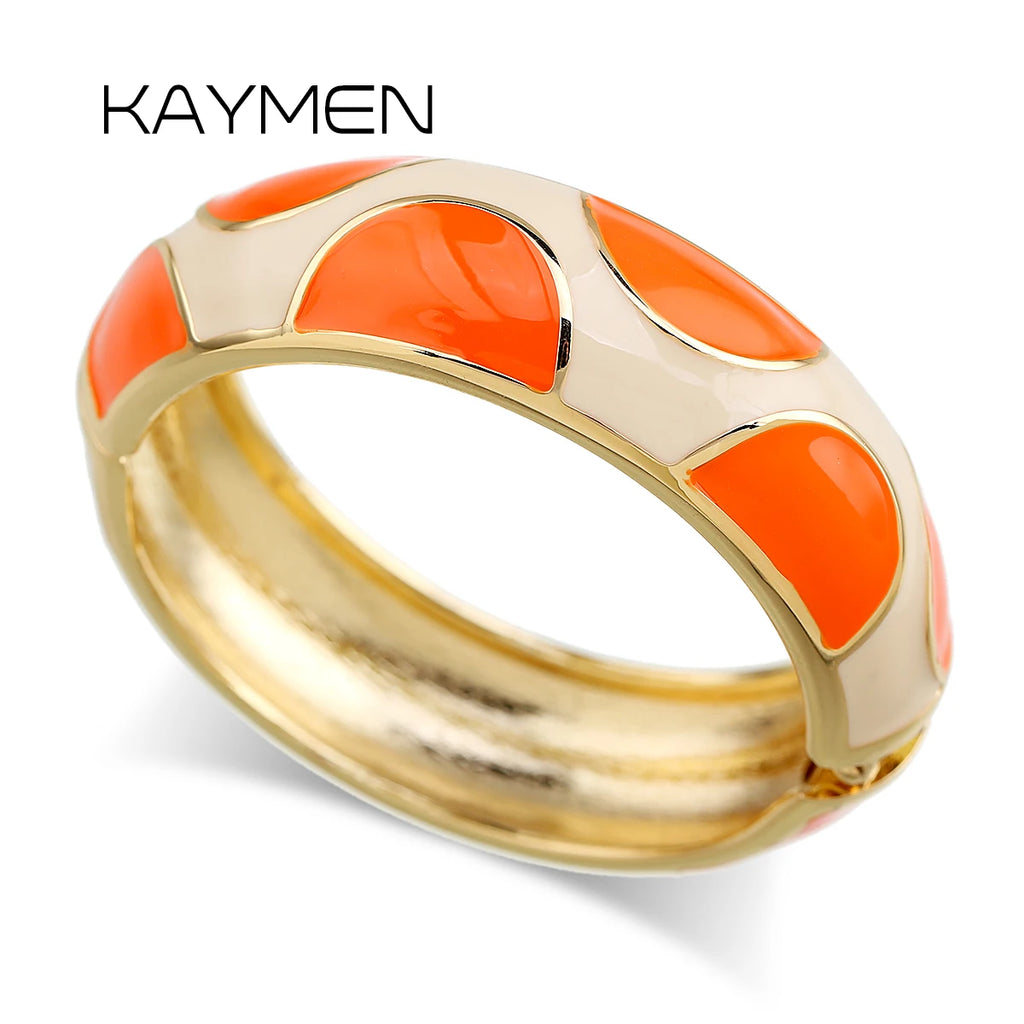 Colorful Enamel Bangle Cuff Bracelet for Party Wedding