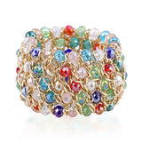 KAYMEN Crystal Bracelet Elastic Bangle for Women Party Jewelry