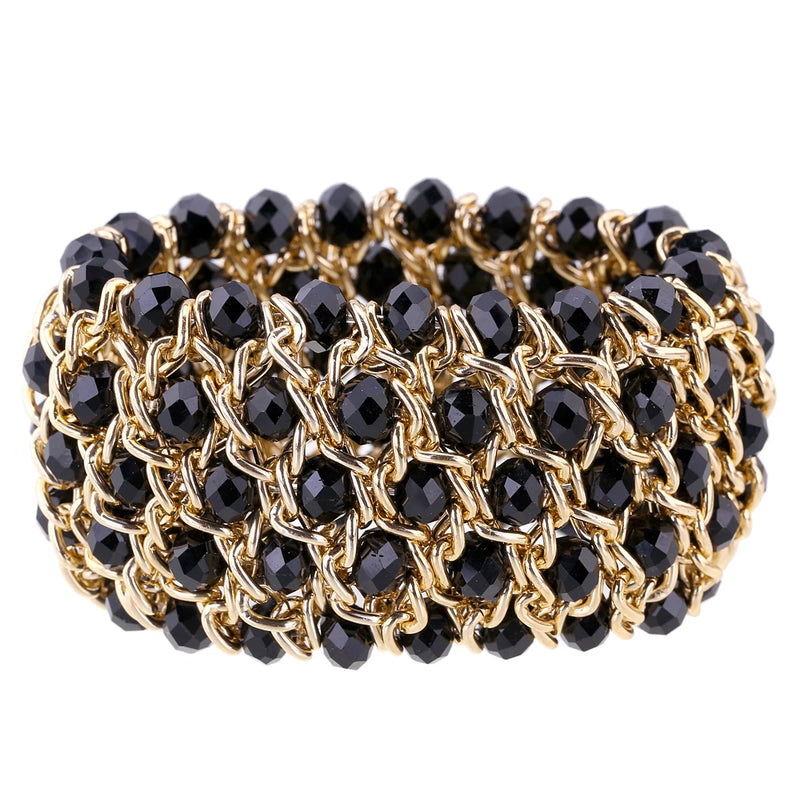KAYMEN Crystal Bracelet Elastic Bangle for Women Party Jewelry