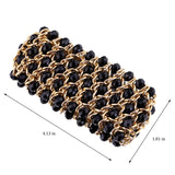 KAYMEN Crystal Bracelet Elastic Bangle for Women Party Jewelry