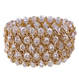 KAYMEN Crystal Bracelet Elastic Bangle for Women Party Jewelry