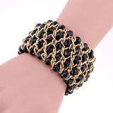 KAYMEN Crystal Bracelet Elastic Bangle for Women Party Jewelry