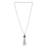 KAYMEN Pearls Strands Tassels Long Necklace for Women