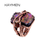 KAYMEN Statement Wedding Ring Antique Bronze Elastic Vintage Women