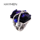 KAYMEN Statement Wedding Ring Antique Bronze Elastic Vintage Women