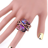KAYMEN Statement Wedding Ring Antique Bronze Elastic Vintage Women