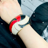 KAYMEN Enamel Cuff Bracelet Big Statement Bangle for Women Girls