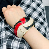 KAYMEN Enamel Cuff Bracelet Big Statement Bangle for Women Girls