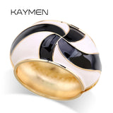 KAYMEN Enamel Cuff Bracelet Big Statement Bangle for Women Girls
