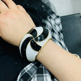 KAYMEN Enamel Cuff Bracelet Big Statement Bangle for Women Girls