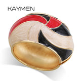 KAYMEN Enamel Cuff Bracelet Big Statement Bangle for Women Girls