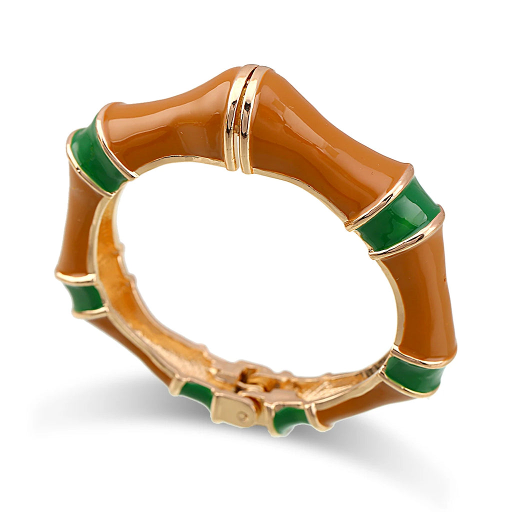 KAYMEN Colorful Bamboo Cuff Bangle Bracelet for Women Plated Statement Bangle