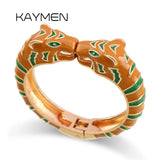 KAYMEN Enamel Colorful Tiger Bangle Cuff Bracelet for Women Girls