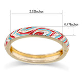 KAYMEN Oval Shape Enamel Cuff Bangle 18K Plated Bracelet for Women