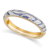KAYMEN Oval Shape Enamel Cuff Bangle 18K Plated Bracelet for Women