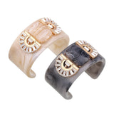 Crystal Resin Bracelet Cuff Bangle Plated Statement Chunky Bangle