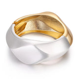 KAYMEN Statement Bangle Cuff Bracelets for Women Plating Double Colors